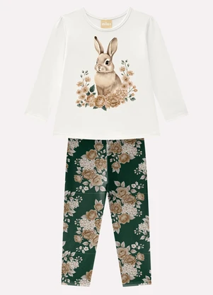 Milon - Conjunto Infantil Menina Coelhinho Branco - MILON