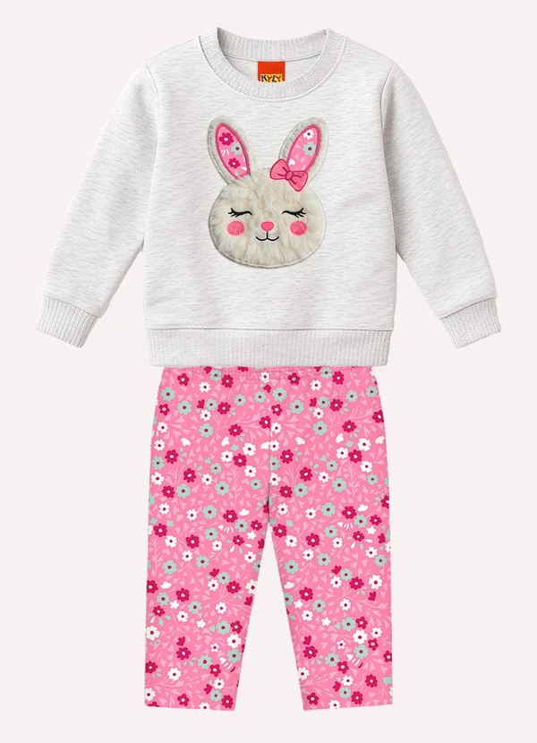 Kyly - Conjunto Infantil Menina Coelhinho Cinza