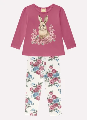 Milon - Conjunto Infantil Menina Coelhinho Rosa - MILON