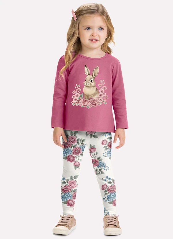 Milon - Conjunto Infantil Menina Coelhinho Rosa