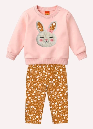 Kyly - Conjunto Infantil Menina Coelhinho Rosa - KYLY