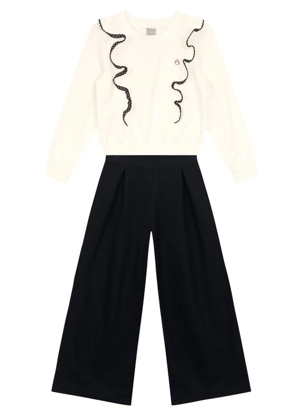 Brandili Mundi - Conjunto Infantil Menina com Babado Bege 2