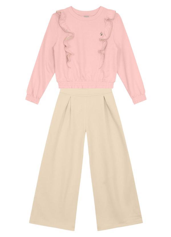 Mundi - Conjunto Infantil Menina com Babado Rosa