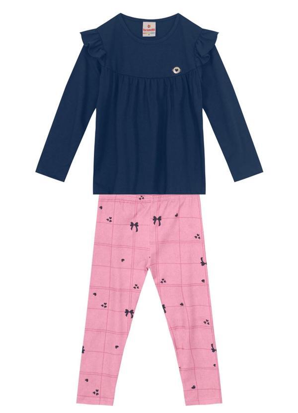 Brandili - Conjunto Infantil Menina com Babados Azul