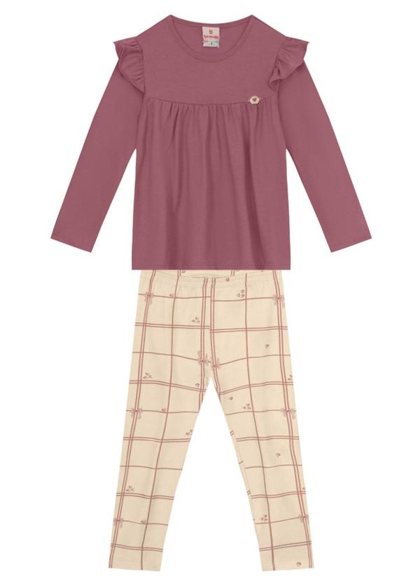 Brandili - Conjunto Infantil Menina com Babados Rosa 2