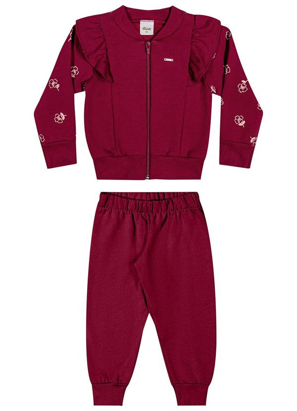 Elian - Conjunto Infantil Menina com Babados Vermelho 2