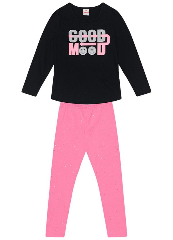 Brandili - Conjunto Infantil Menina com Brilho Preto