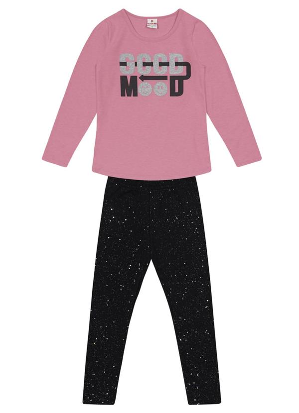 Brandili - Conjunto Infantil Menina com Brilho Rosa