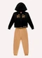Kyly - Conjunto Infantil Menina com Capuz Preto - variação: Preto