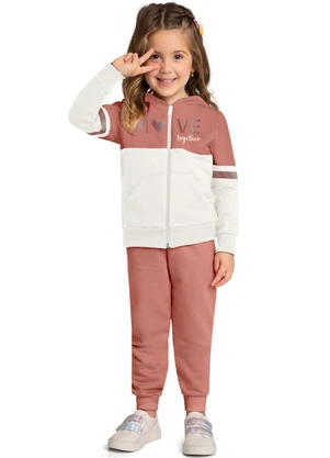 Kyly - Conjunto Infantil Menina com Capuz Rosa - KYLY
