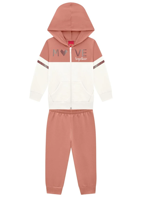 Kyly - Conjunto Infantil Menina com Capuz Rosa 2