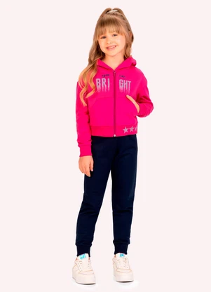 Kyly - Conjunto Infantil Menina com Capuz Rosa - KYLY