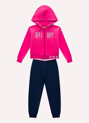 Kyly - Conjunto Infantil Menina com Capuz Rosa - KYLY