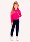 Kyly - Conjunto Infantil Menina com Capuz Preto - variação: Rosa