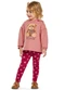 Elian - Conjunto Infantil Menina com Capuz Urso Rosa - variação: Rosa