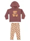 Elian - Conjunto Infantil Menina com Capuz Urso Rosa - variação: Marrom