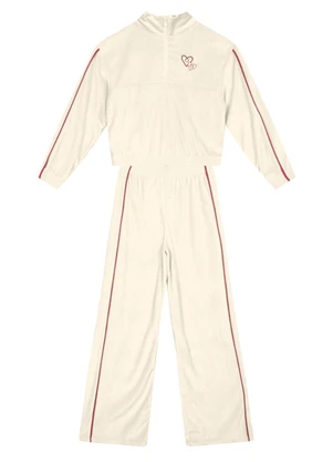 Brandili - Conjunto Infantil Menina com Coração Natural - BRANDILI