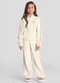 Brandili - Conjunto Infantil Menina com Coração Rosa - variação: Natural