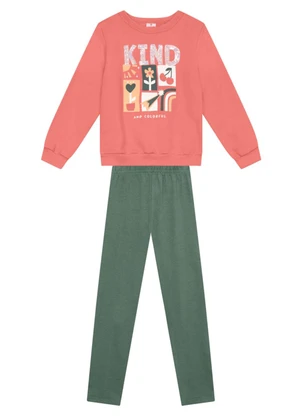 Brandili - Conjunto Infantil Menina com Flores Rosa - BRANDILI