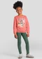 Brandili - Conjunto Infantil Menina com Flores Bege - variação: Rosa