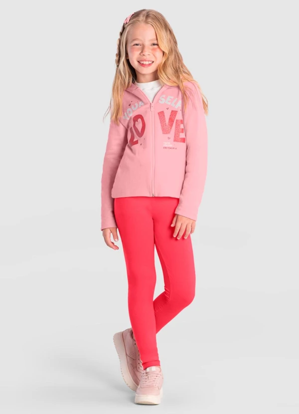 Brandili - Conjunto Infantil Menina com Glitter Rosa