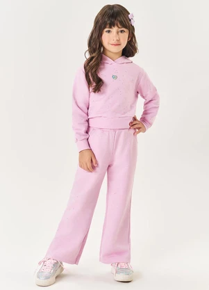 Abrange - Conjunto Infantil Menina com Glitter Rosa - ABRANGE