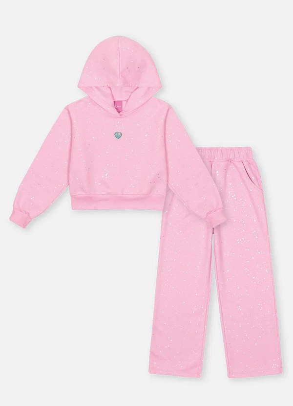 Abrange - Conjunto Infantil Menina com Glitter Rosa 3
