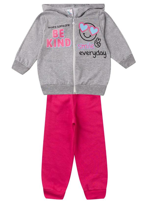 Rovitex - Conjunto Infantil Menina com Jaqueta Cinza
