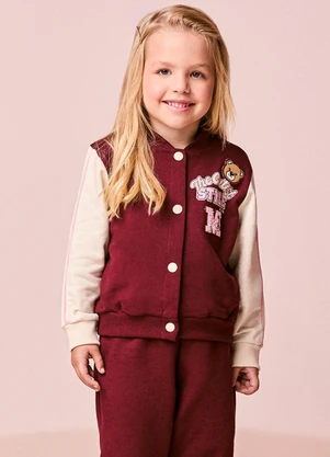 Momi - Conjunto Infantil Menina com Patch de Urso - MOMI