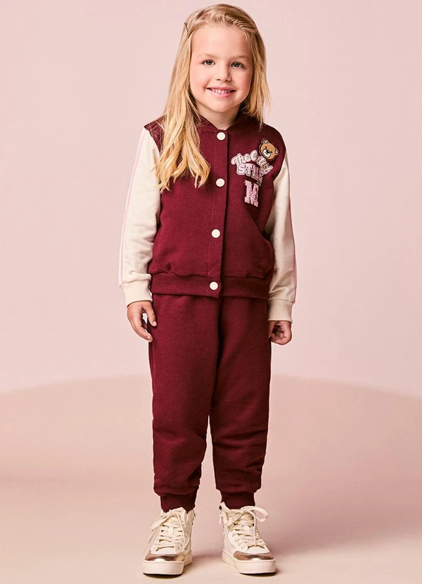 Momi - Conjunto Infantil Menina com Patch de Urso