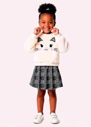 Kyly - Conjunto Infantil Menina com Pelinhos Bege - KYLY