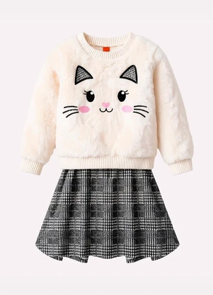 Kyly - Conjunto Infantil Menina com Pelinhos Bege - KYLY