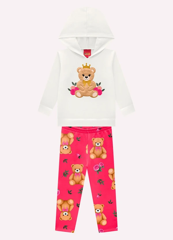 Kyly - Conjunto Infantil Menina com Pelinhos Branco