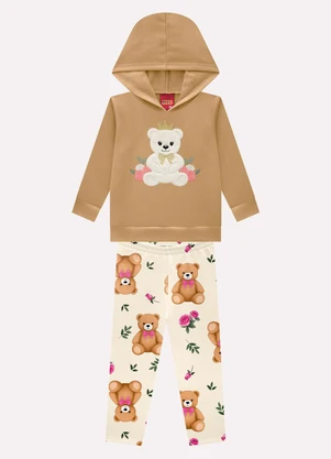 Kyly - Conjunto Infantil Menina com Pelinhos Marrom - KYLY