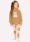 Kyly - Conjunto Infantil Menina com Pelinhos Rosa - variação: Marrom