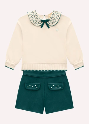 Milon - Conjunto Infantil Menina com Pérolas Bege - MILON