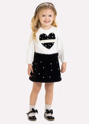 Milon - Conjunto Infantil Menina com Pérolas Branco - MILON