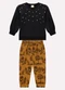 Milon - Conjunto Infantil Menina com Pérolas Preto - variação: Preto