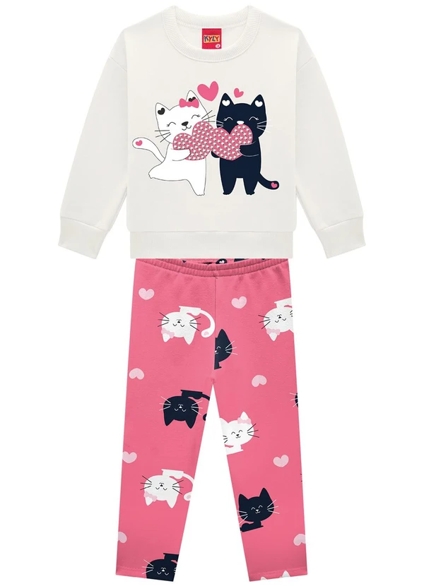 Kyly - Conjunto Infantil Menina com Strass Bege