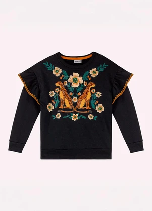 Nanai - Conjunto Infantil Menina com Strass Preto - NANAI