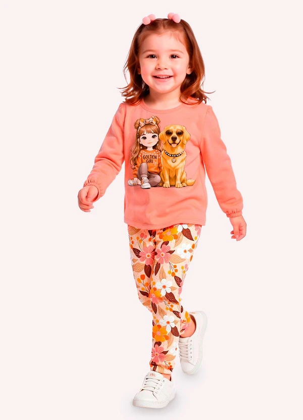 Kyly - Conjunto Infantil Menina com Strass Rosa