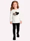 Milon - Conjunto Infantil Menina Corações Rosa - variação: Branco