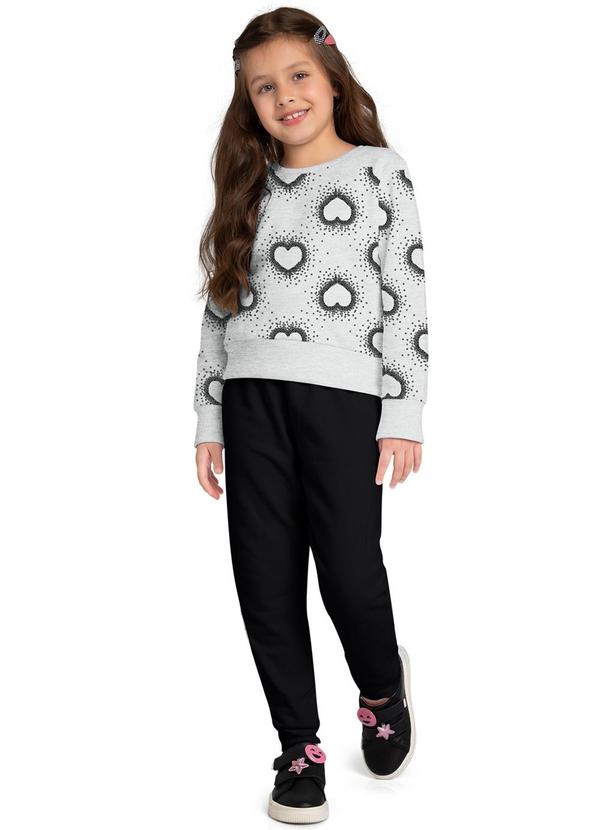 Kyly - Conjunto Infantil Menina Corações Cinza 1