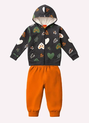 Kyly - Conjunto Infantil Menina Corações Cinza - KYLY