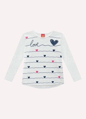 Kyly - Conjunto Infantil Menina Corações Cinza - KYLY