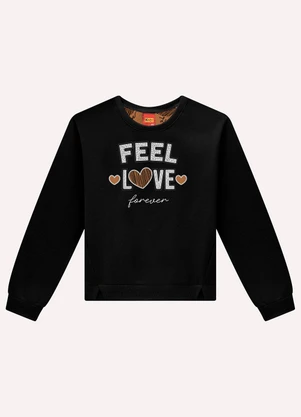 Kyly - Conjunto Infantil Menina Corações Preto - KYLY