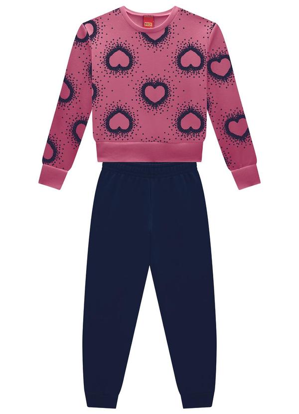 Kyly - Conjunto Infantil Menina Corações Rosa