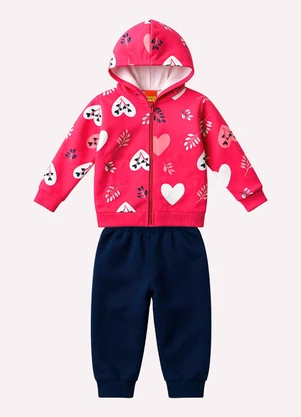 Kyly - Conjunto Infantil Menina Corações Rosa - KYLY