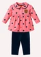 Kyly - Conjunto Infantil Menina Corações Bege - variação: Rosa