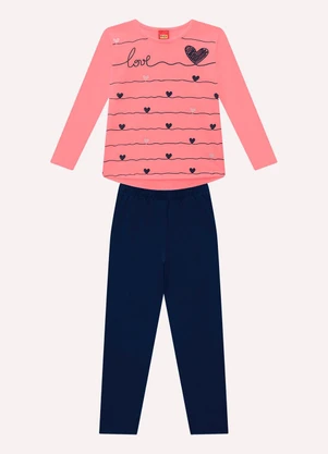 Kyly - Conjunto Infantil Menina Corações Rosa - KYLY